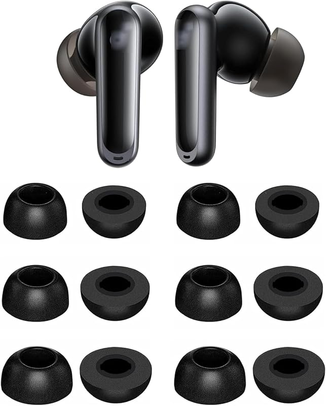 Foam Eartips Compatible with Soundcore P20i P30i P40i Earbuds, 6 Pairs S/M/L Sizes Soft Memory Foam Ear Tips Replacement Earbuds Tips, Compatible with Soundcore P20i P30i P40i 6 Pairs Black