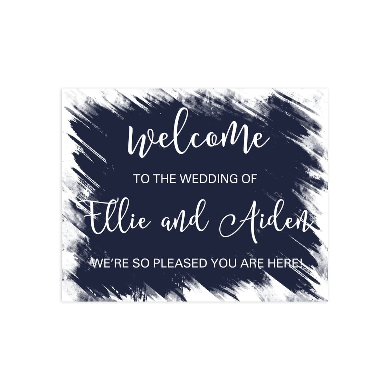 Edytowalny minimalistyczny znak ślubny niestandardowy skrypt znak powitalny ślub wykonany na zamówienie dowolne imię 'Welcome to Our Wedding Sign/Reception Sign 45 x 61 cm