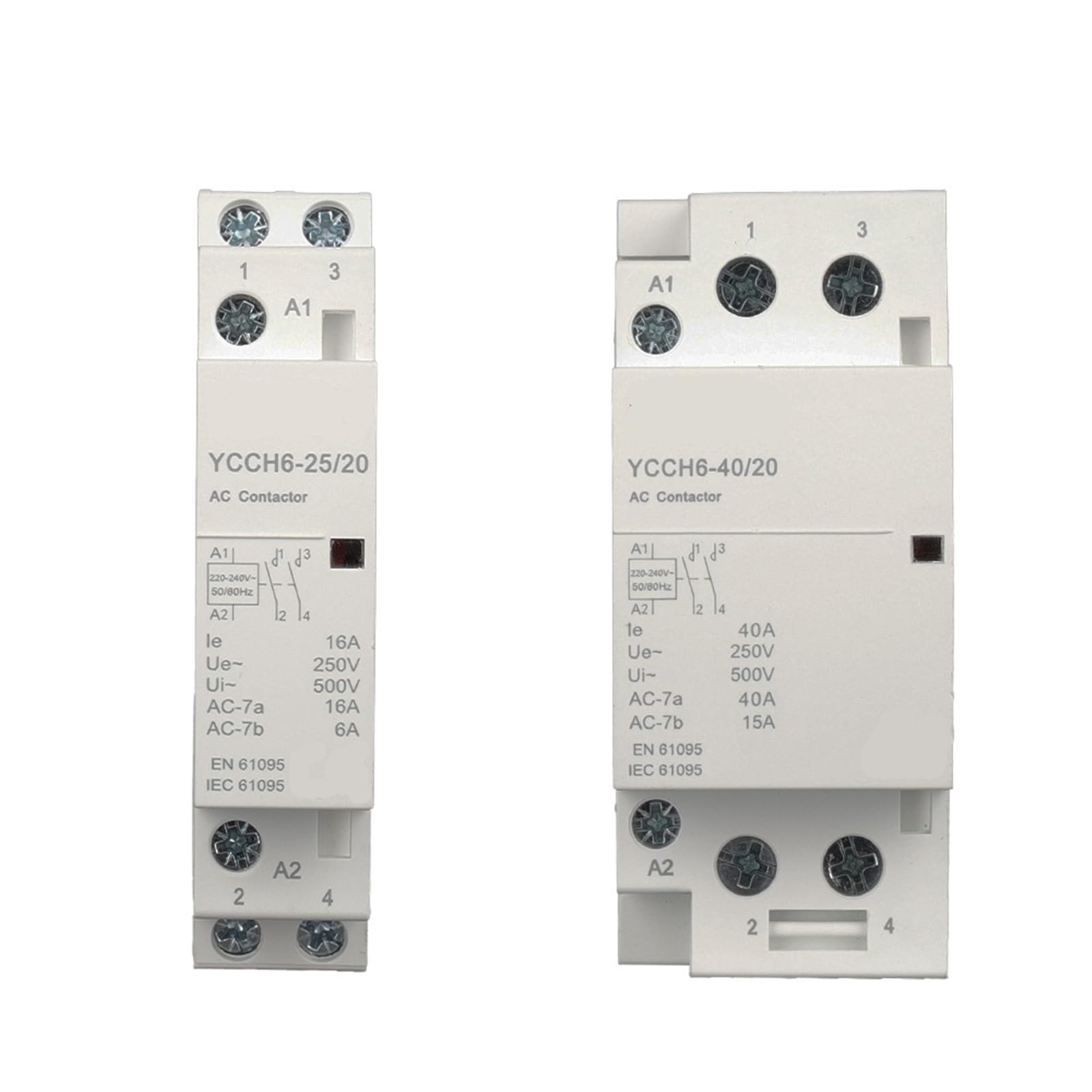PIHWGUVD 2P 25A 220V/230V 50/60HZ Din Rail Household ac Modular contactor 2NO 2NC or 1NO 1NC(25A 2NC)