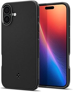 Spigen Essential Sand Blast for iPhone 16 Case, iPhone 16 Back Cover (2024) - TPU|Matte Black