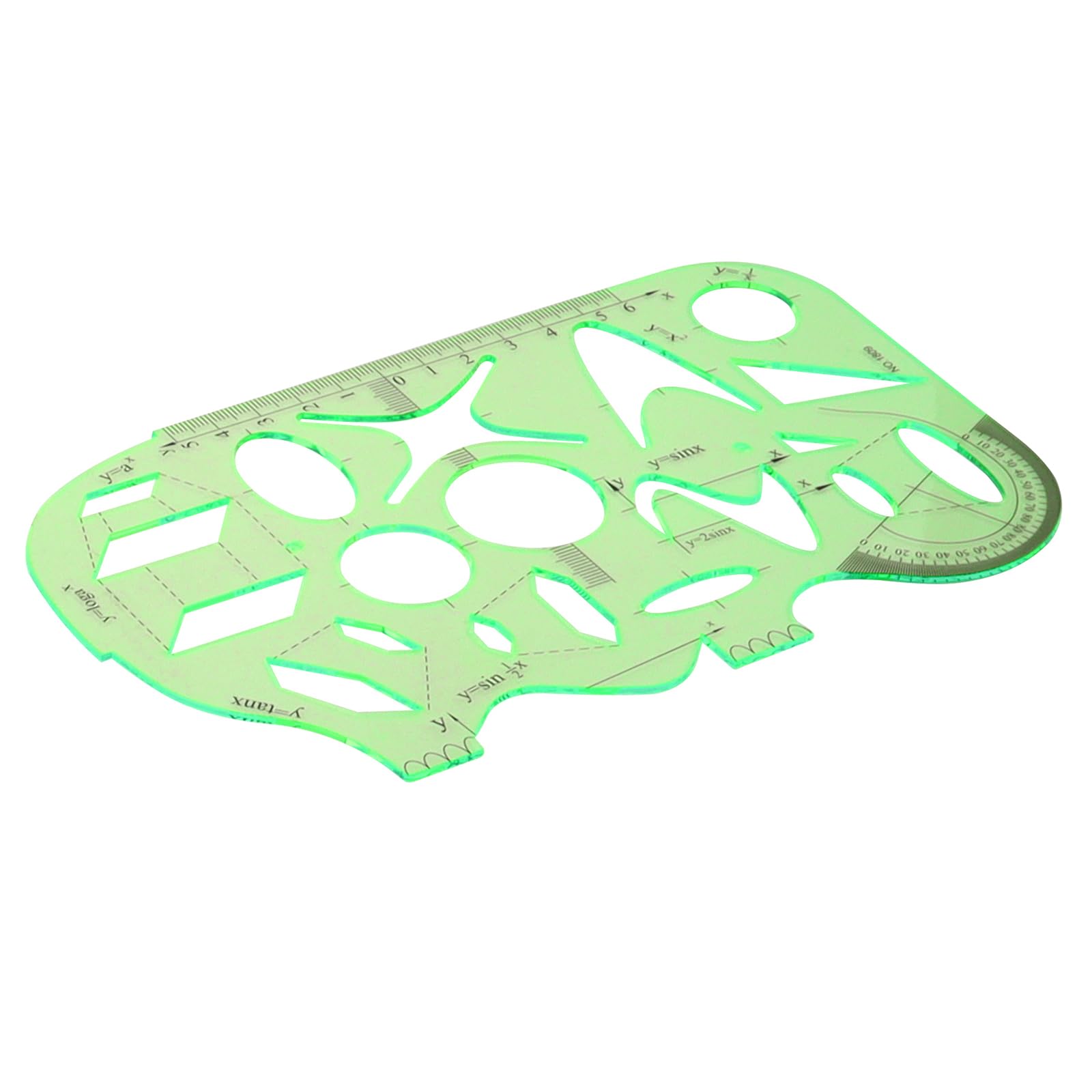 9-częściowy szablon do rysowania geometrycznego, linijka pomiarowa, geometryczne narzędzia pomiarowe, przezroczysta, zielona, plastikowa linijka do nauki, projektowania i budowania