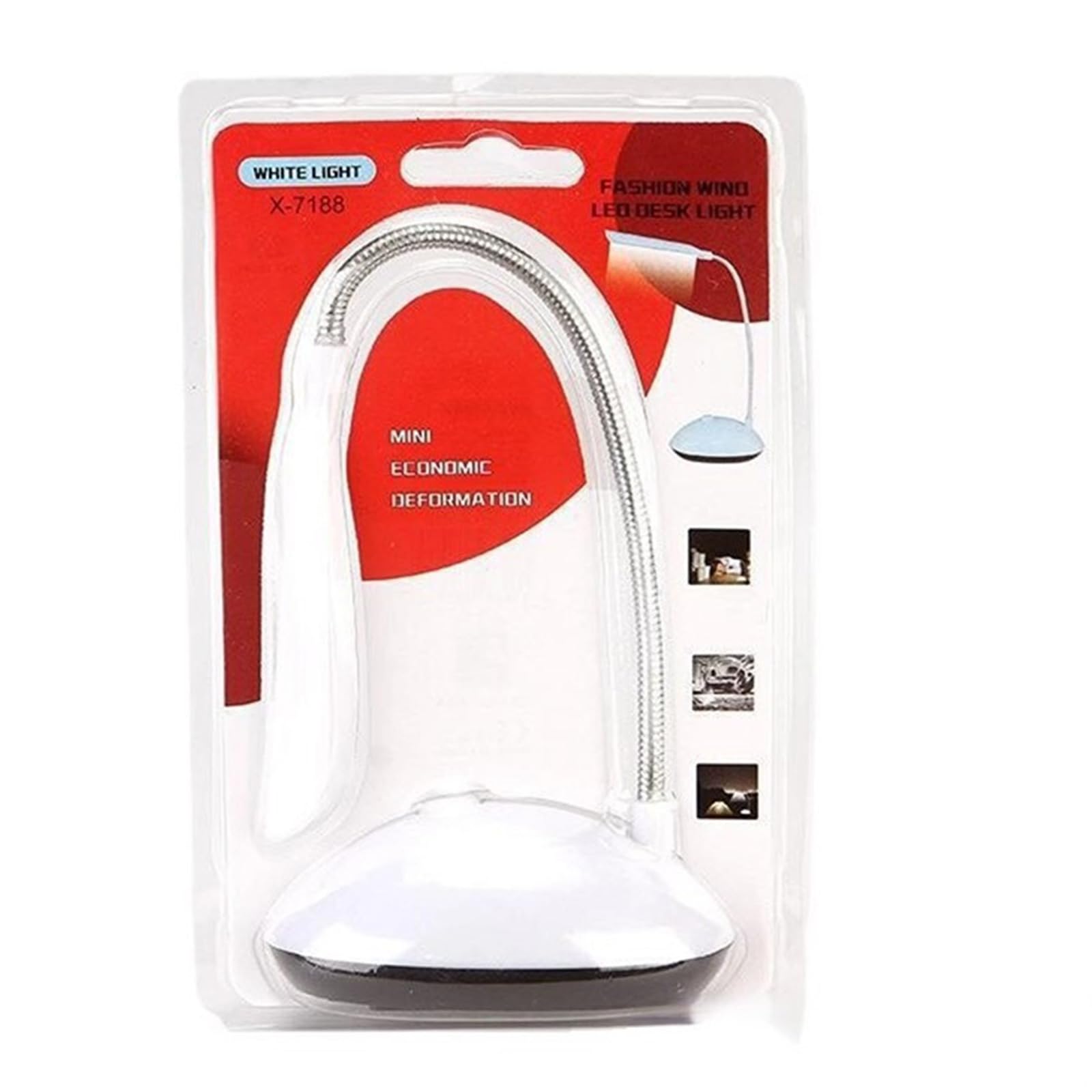 Thoanby Double Bubble Shell White Battery Powered Led Desk Lamp,Battery Powered Led Desk Lamp 360 Degree Rotation Adjustable Gooseneck Hose Eye Protections Reading Night Light