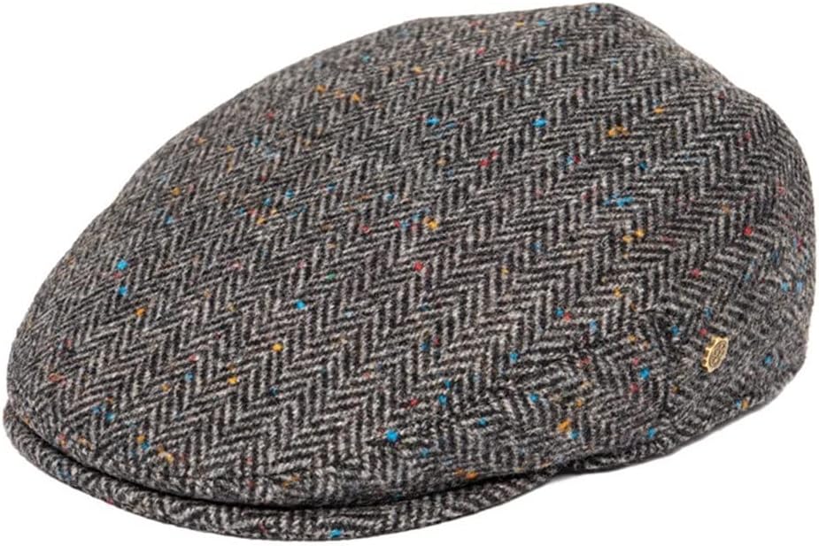 Herringbone Flat Caps Wool Tweed Scally Hat Bunnet Driving Hats