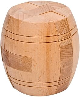 Ahyuan Handmade Powder Barrel Wooden Puzzles for Adults an Interlocking 3D Brain Teaser Puzzles for Adults Hidden Passage Works on a Classic Mechanical Puzzle Concept (Natural)