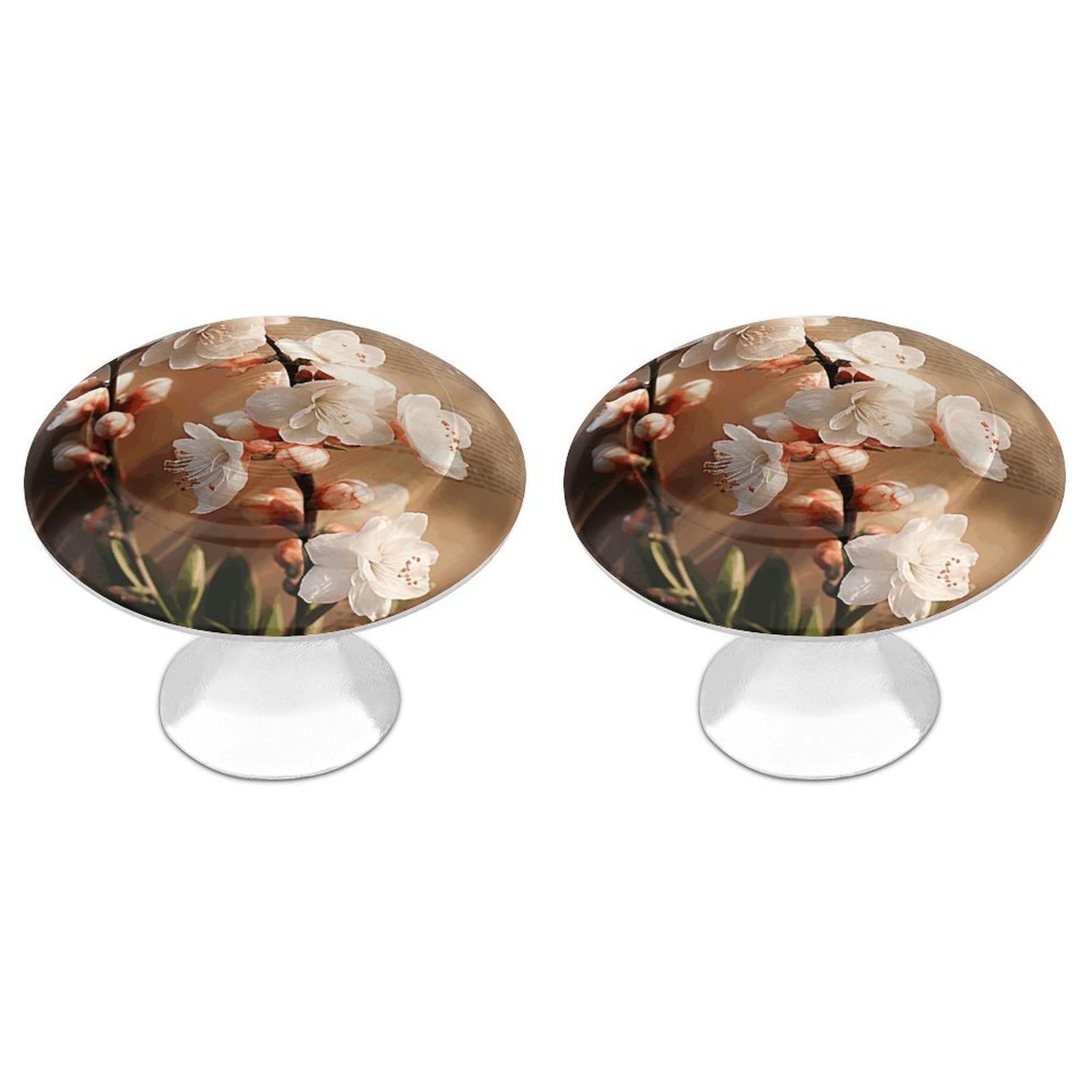 Btcowzrv Style A Peach Blossom 2 Pack Cabinet Knobs Drawer Pulls
