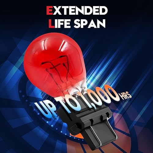 Miniatura 5 de VEHICODE 3057 3157 4057 Bombilla halógena roja luz de señal de giro de freno trasero 12V 3047R 3057R 3157K 3157NA 3157R 4057K 4057R 4157R T25