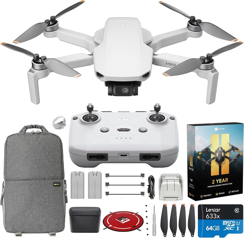DJI Mini 4K Camera Drone Combo with Camera for Adults, Under 249 g, 3-Axis Gimbal Stabilization, 10km Video Transmission, 62-Min Flight With Case and Extra Battery Bundle with Deco Gear Accessories Mini 4K Deluxe Dual Battery Bundle - Image 1 of 9