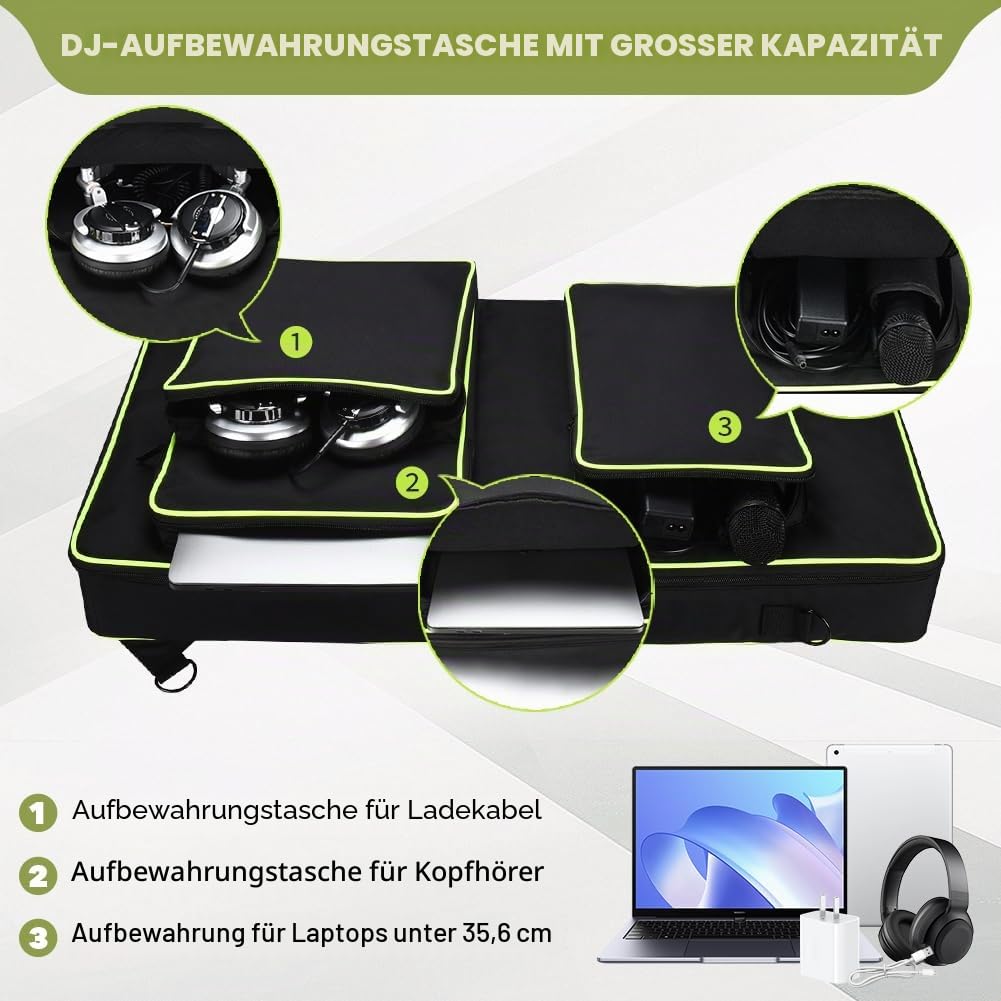 DJ Controller Tasche für Pioneer DJ DDJ-FLX10 / DDJ-1000 / DDJ-1000SRT | Tragbare DJ Controller Reisetasche für AlphaTheta DDJ-GRV6, Aufbewahrungs Schutzhülle mit Verstellbare Schultergurte