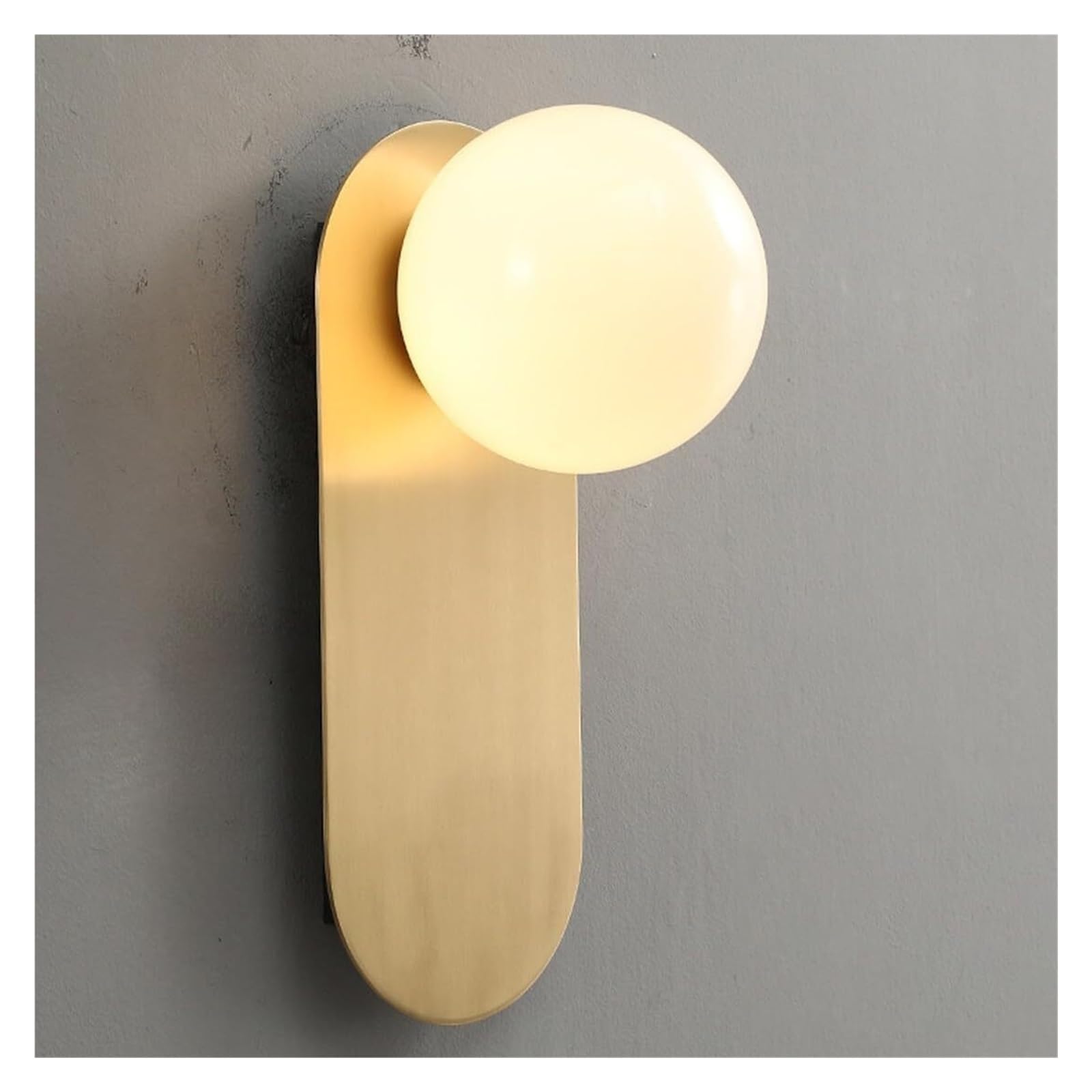 KHUKHU Bathroom Vanity Light Fixture, Glass Wall Lamp with Sphere Lampshade, Hardwired Hallway Light Fixture, Modern Wall Sconce for Bedside Corridor and Living Roome(Gold)