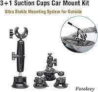 Vista 2 de Fotoleey Soporte de coche con succión para cámara Insta360 x3, x2, One RS compatible con GoPro Hero 11, Hero 10, Hero 9, MAX