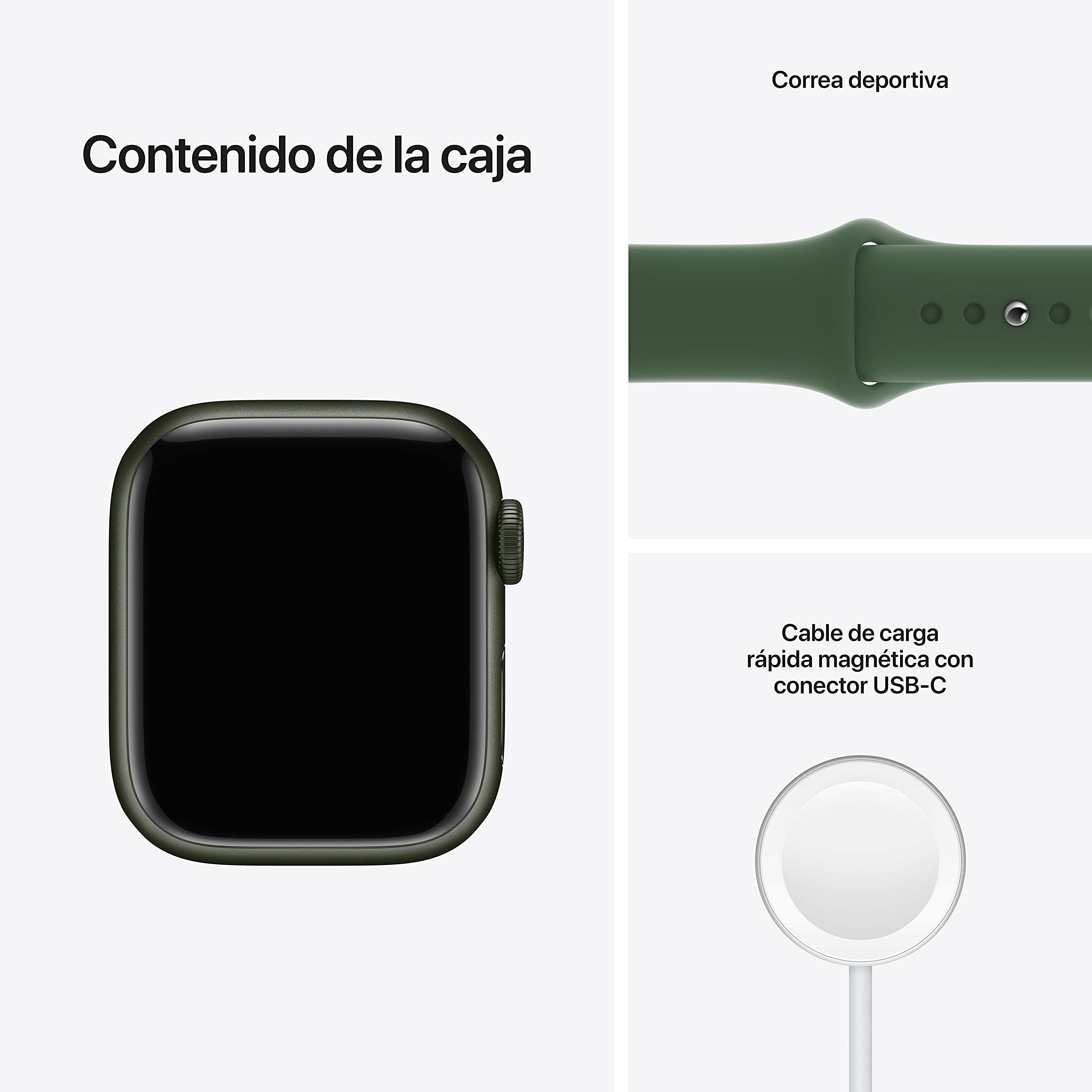 Apple Watch Series 7 (GPS, 41mm) Reloj Inteligente con Caja de Aluminio en Verde - Correa Deportiva Verde trébol - Talla única. Monitor de entreno, Resistencia alagua — view 5