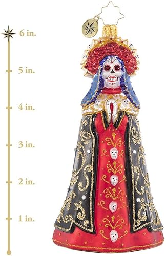 Miniatura 3 de Christopher Radko Adorno decorativo decorativo de Navidad de cristal europeo hecho a mano, dama de las sombras