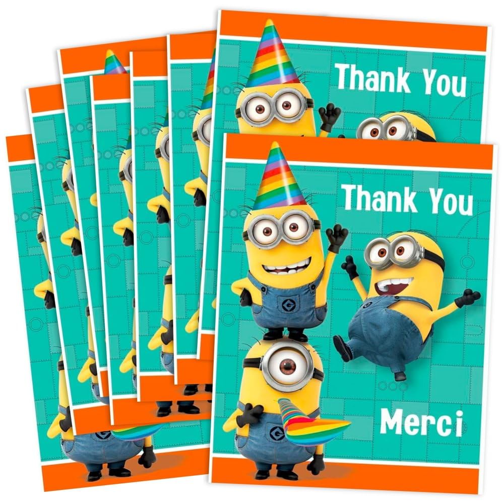 Amazon.com: Unique Despicable Me Thank You Note Cards - 5.5 amazon-com-unique-despicable-me-thank-you-note-cards-5-5-x-4-8-pcs-home-kitchen