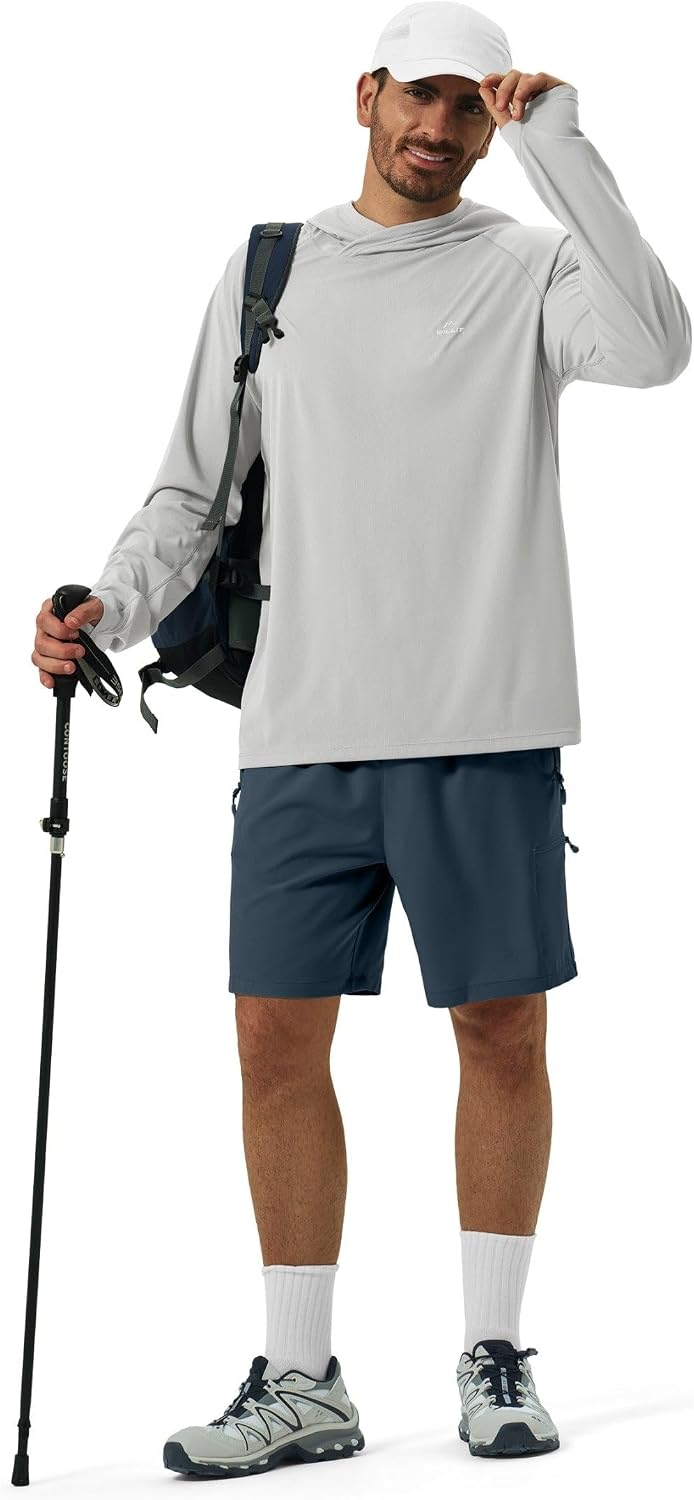 Willit Men's Sun Hoodie UPF 50+ Long Sleeve Sun Shirts Lightweight SPF UV Hiking Fishing Swim Travel Shirts