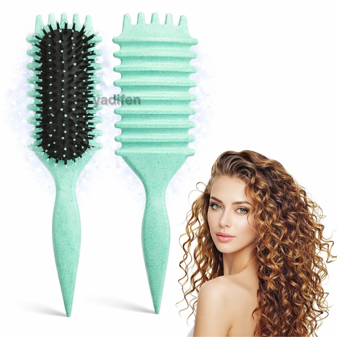 Curly Hair Brush for Women Curl Defining Comb Detangling Curling Bounce Wavy Styling Curler (Pack of 1)-image-9