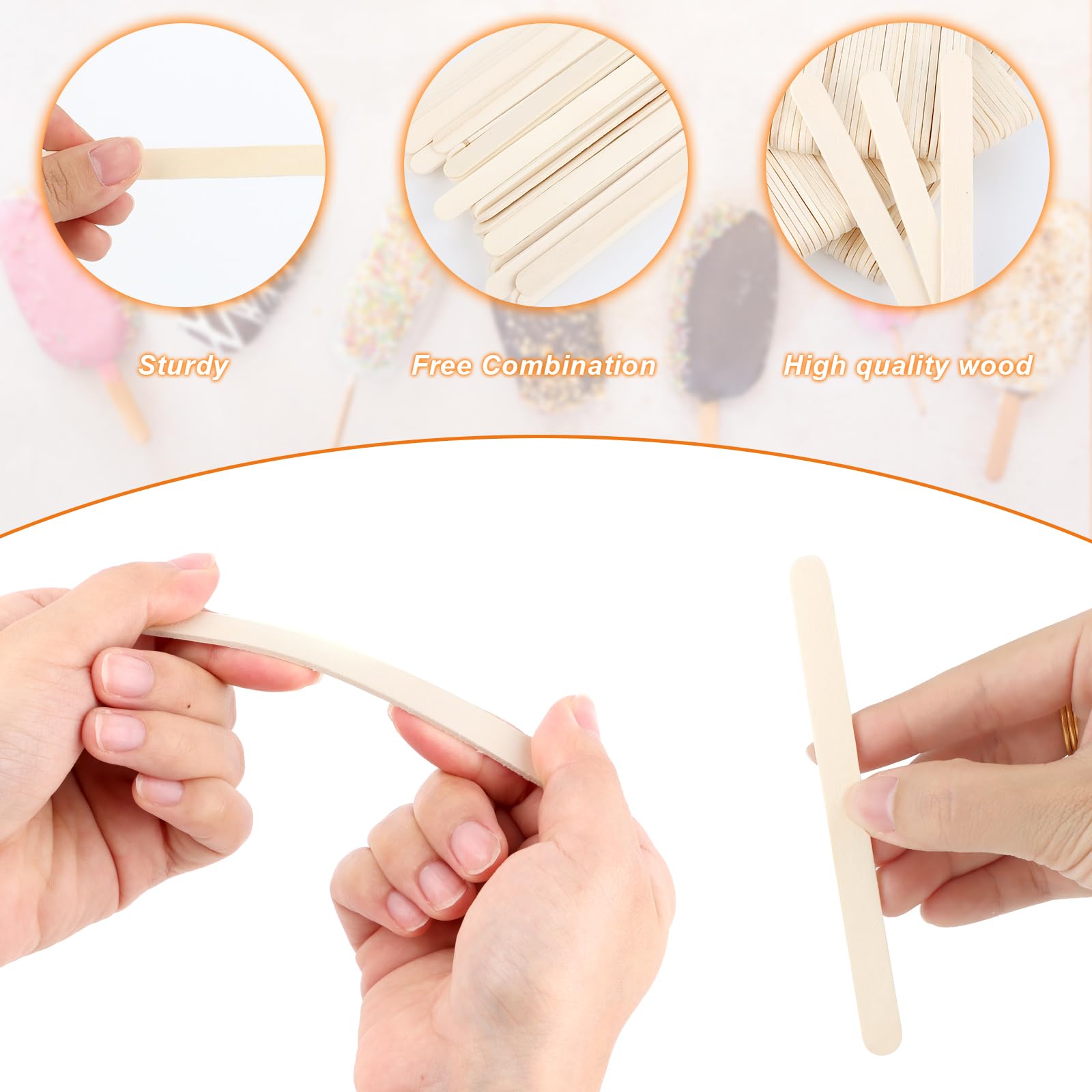 Bastoncini Di Legno Naturali - 50 Pezzi Per Gelato, Artigianato E Beauty - Foto 10