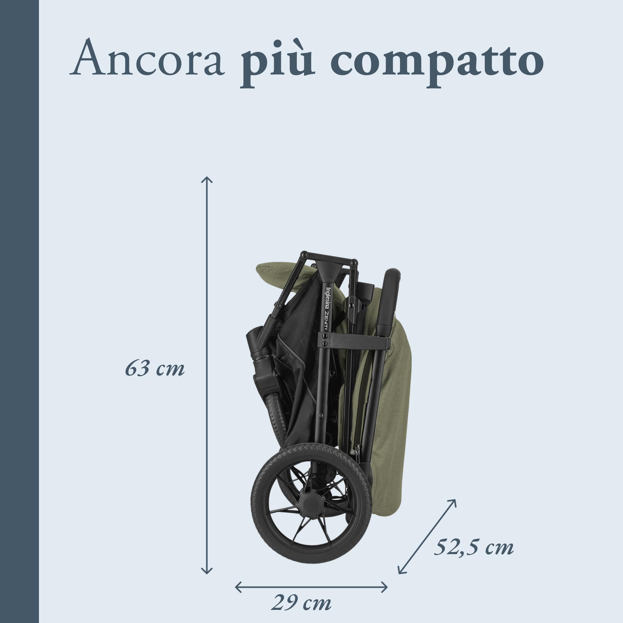 Inglesina Zenit 2 Passeggino, Sequoia Green, Compatto e Leggero, Adatto fino a 22 kg, Schienale Reclinabile, Ruote con Sospensioni, Seduta Ampia, Esclusiva Amazon