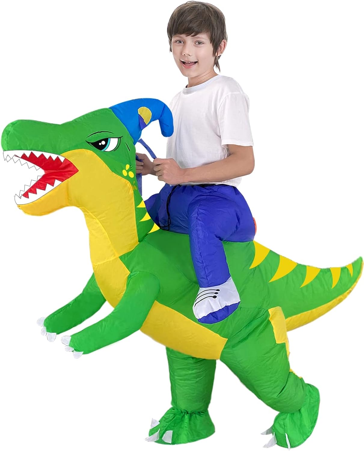 Camlinbo Child's Inflatable Dinosaur Costume Boys Corythosaurus Rider Halloween