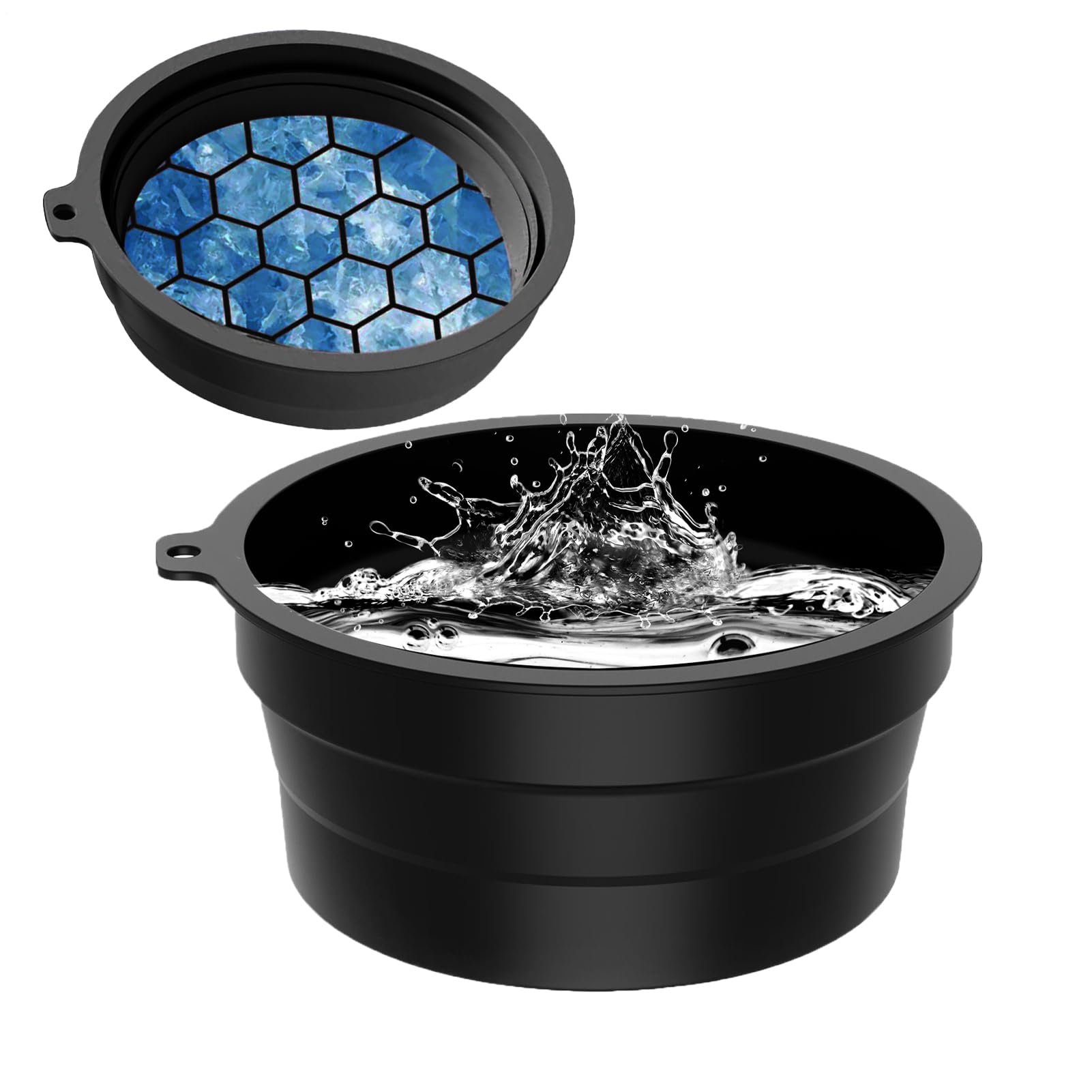 Face Bowl, Face Ice Bath Bowl, Silicona Plegable Incorporado Cubitera Lavabo, Fregadero Plegable, Refrigeración Rápida Plegable Cara Cuarto de Hielo, Accesorios de Baño