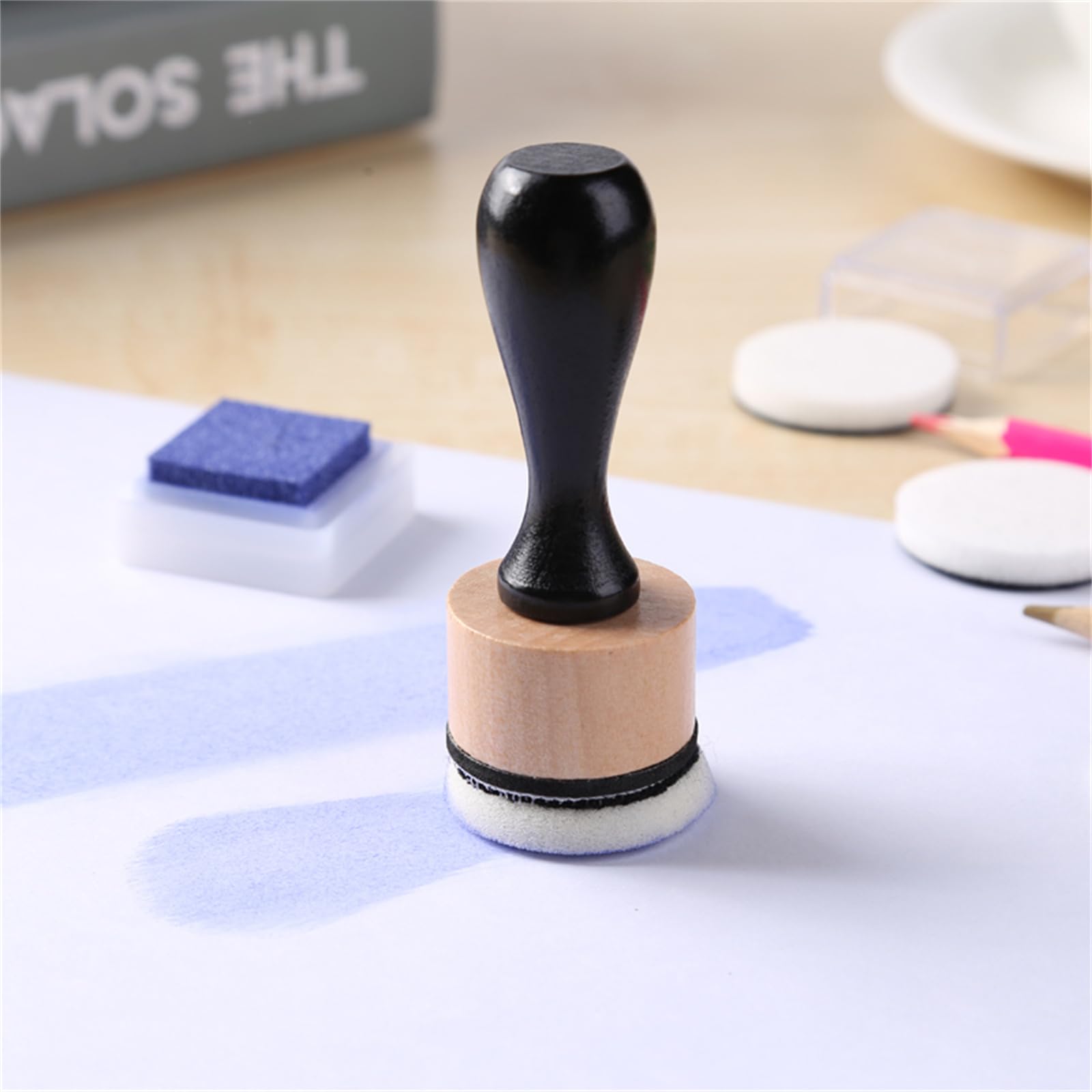 Briartw 46 Packs Mini Round Ink Blending Tool With Foams Set,2 Pcs Round Alcohol Ink Mini Applicator Tools And 44 Pcs Replacement Refill Sponge Flat Foam Pads Art Supplies For Distressing - View #6