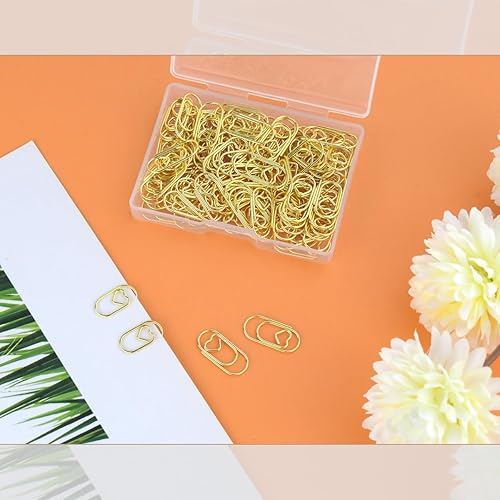 Miniatura 6 de 100 clips de papel con forma de corazón, bonitos mini clips de papel de 0.78 pulgadas para oficina, escuela, hogar, organizadores de escritorio