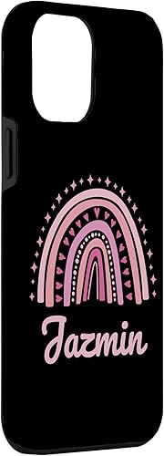 Miniatura 3 de iPhone 15 Plus Jazmin Nombre Personalizado Funny Women Pink Rainbow Jazmin Case