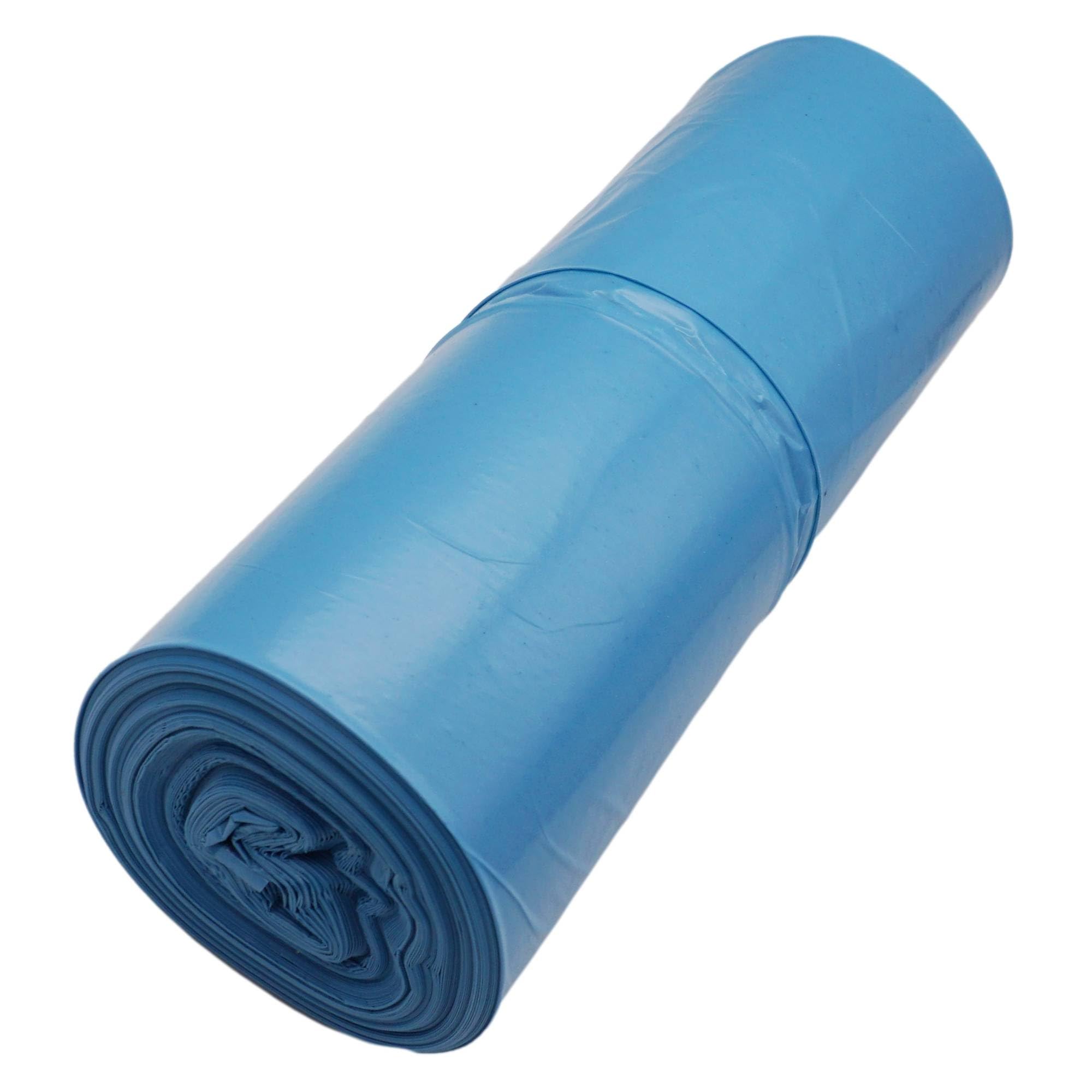 SKIR'CO Bolsas de basura de 160 litros, bolsas de basura azules de 90 x 110 cm, bolsas de basura de color azul (120 unidades)