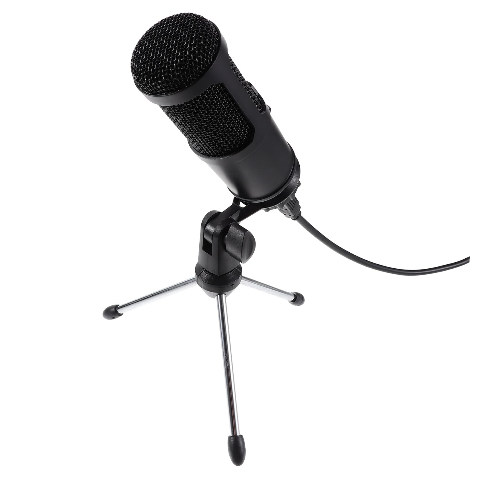 USB Kondensatormikrofon Satz Zufälliger Stil Cardioid Effizientes Schwarzes Mikrofon mit Abs Gehäuse und Stativ Einfache Bedienung für Geschäftskonferenzen und Laptop