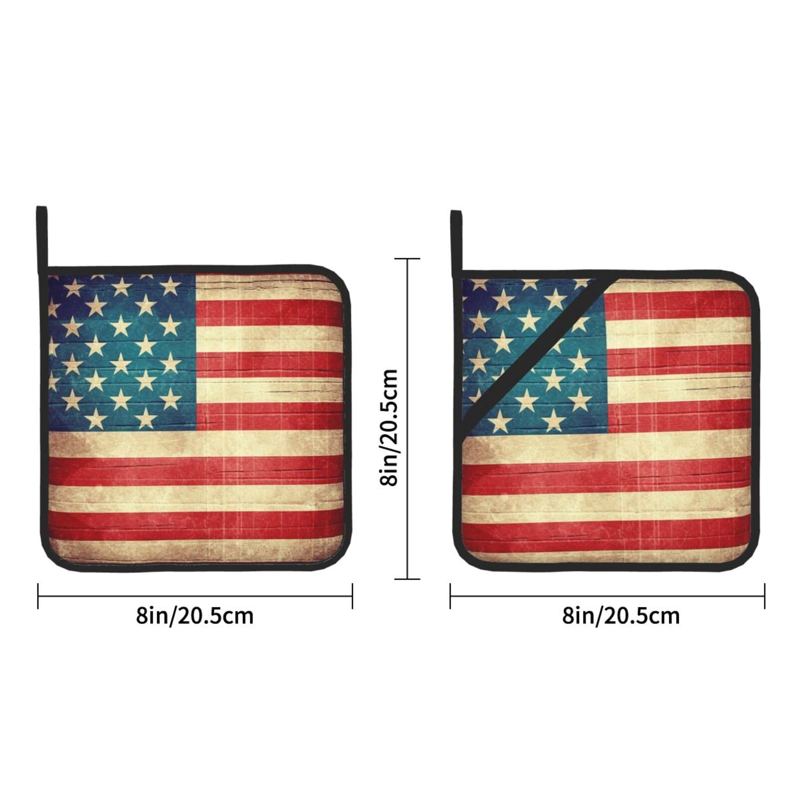 Set De 2 Maniques Néoprène Old Glory Drapeau Américain Noir Et Blanc