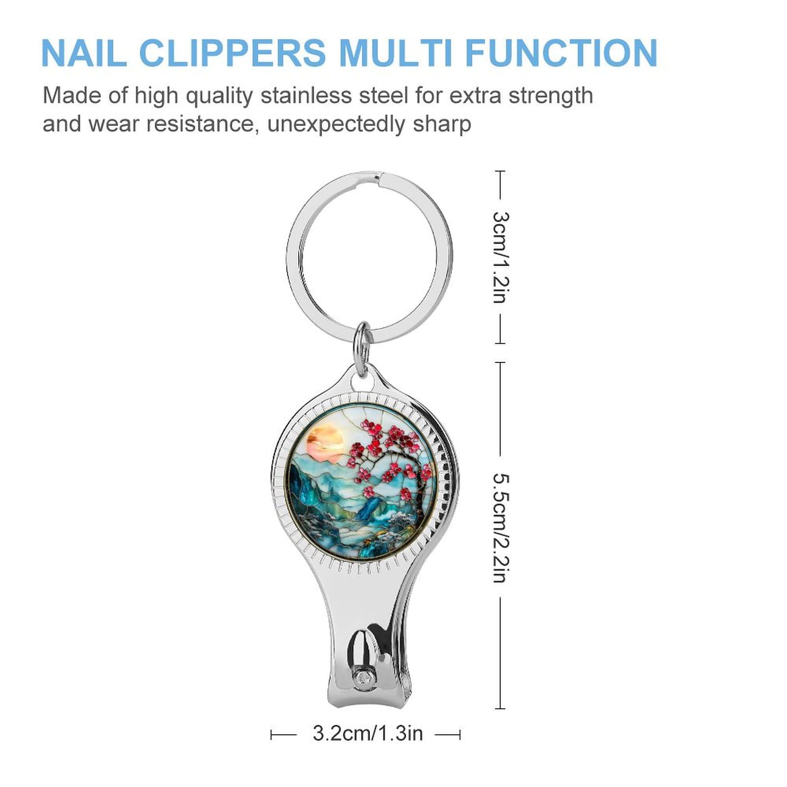 Stained Glass Sunset Tree Nail Clippers Toenail Clipper Cutters Professional Nail Trimmer Nail Cuticle Cutter for Women Men