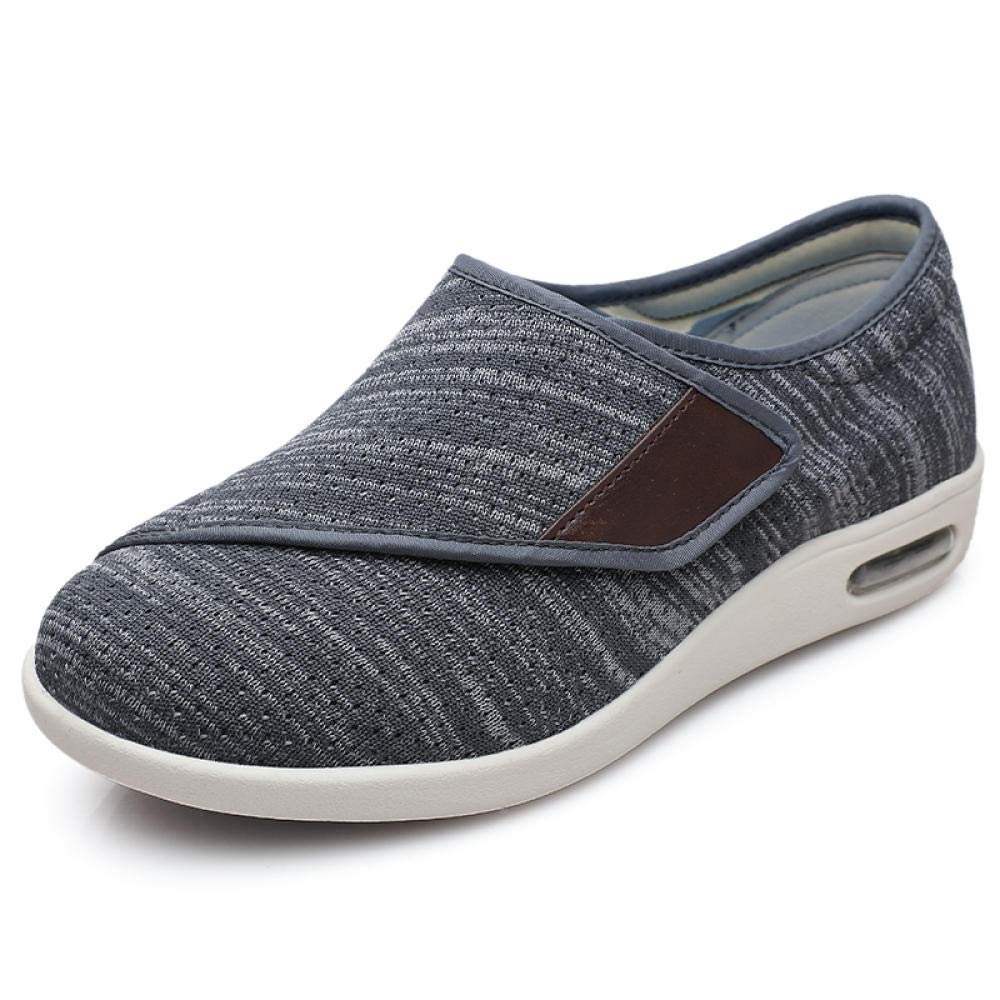 MLLM Edema Gonfio Scarpe,Riabilitazione postoperatoria Vecchie Scarpe;Scarpe gonfie Piedini Regolabili di Grandi Dimensioni-Dark Ash_45.5,per Anziani Piedi Gonfiati Artrite