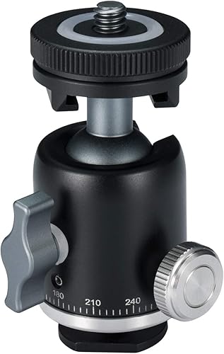 Cabezal de bola de trípode para cámara con adaptador de montaje de zapata de 1/4 pulgadas, cabezal de bola panorámico profesional de metal