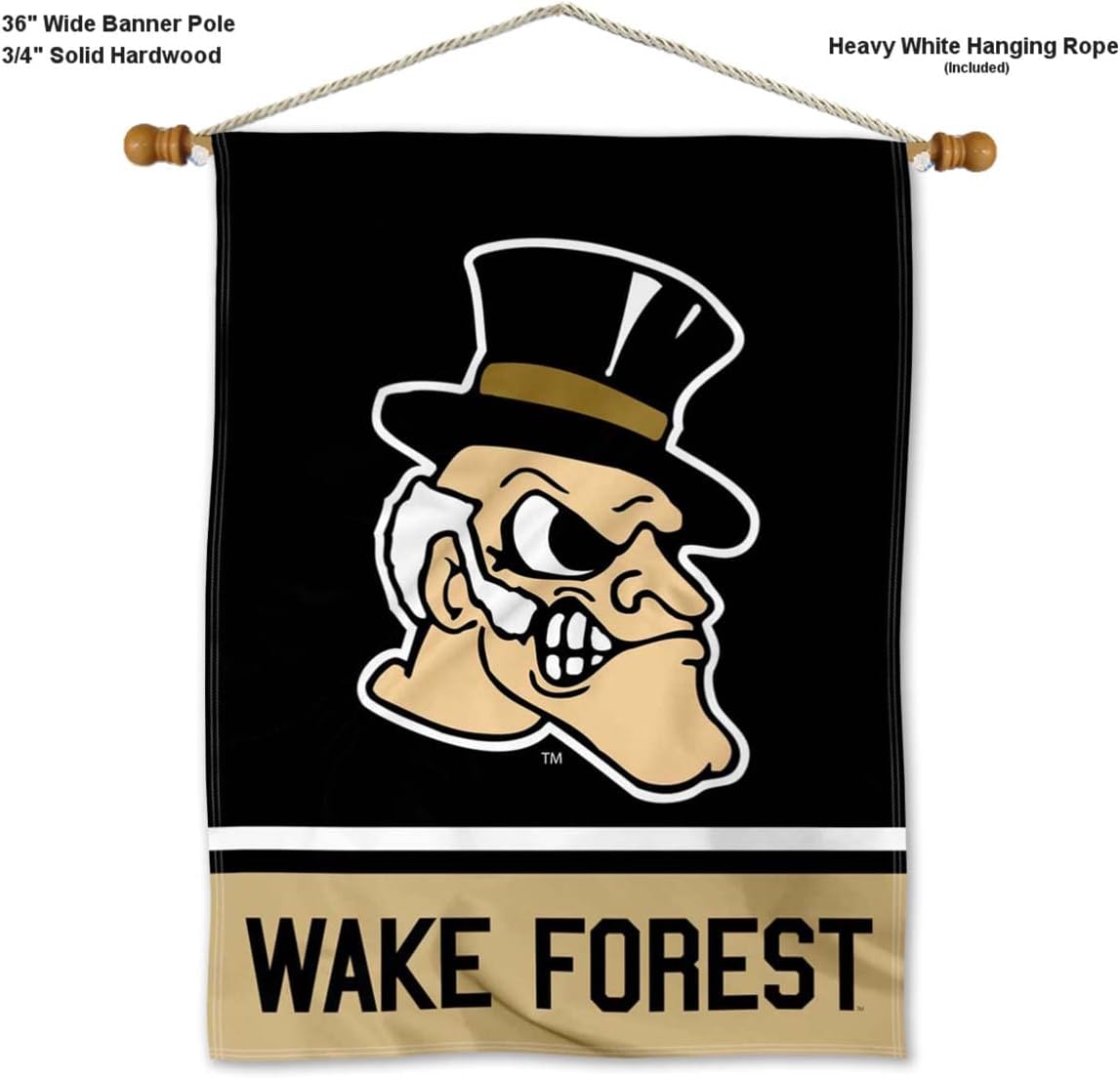 Wake Forest Demon Deacons Banner with Hanging Pole