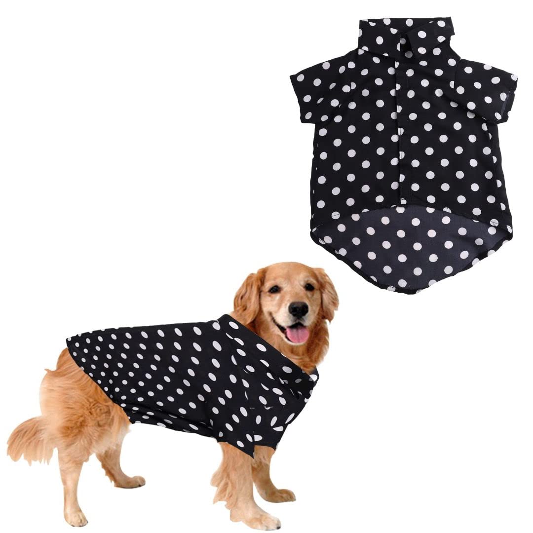 Sage Square Crazy Printed Dog Shirt, Trending Dog, Shirt Ultra Soft & Light Weight, Comfortable & Breathable Dog Apparel, Trendy Outfit (Polka Black) (Large - 22inch) (B0B657R8CW) Amazon Price History, Amazon Price Tracker