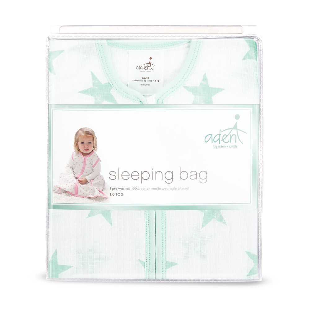 aden + anais Essentials Sleeping Bag; 100% Cotton Muslin; Wearable Baby Blanket; Dream - Stars