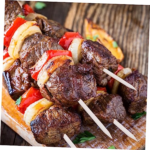 YARNOW 20 Peças De Aço Inoxidável Kebab Stick Ferramentas De Madeira Peru Cachorros-Quentes Garfos D