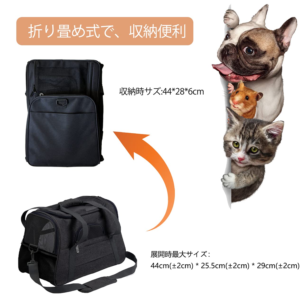 Amazon.co.jp: Vailge 猫 キャリーバッグ マット付き ペットキャリー
