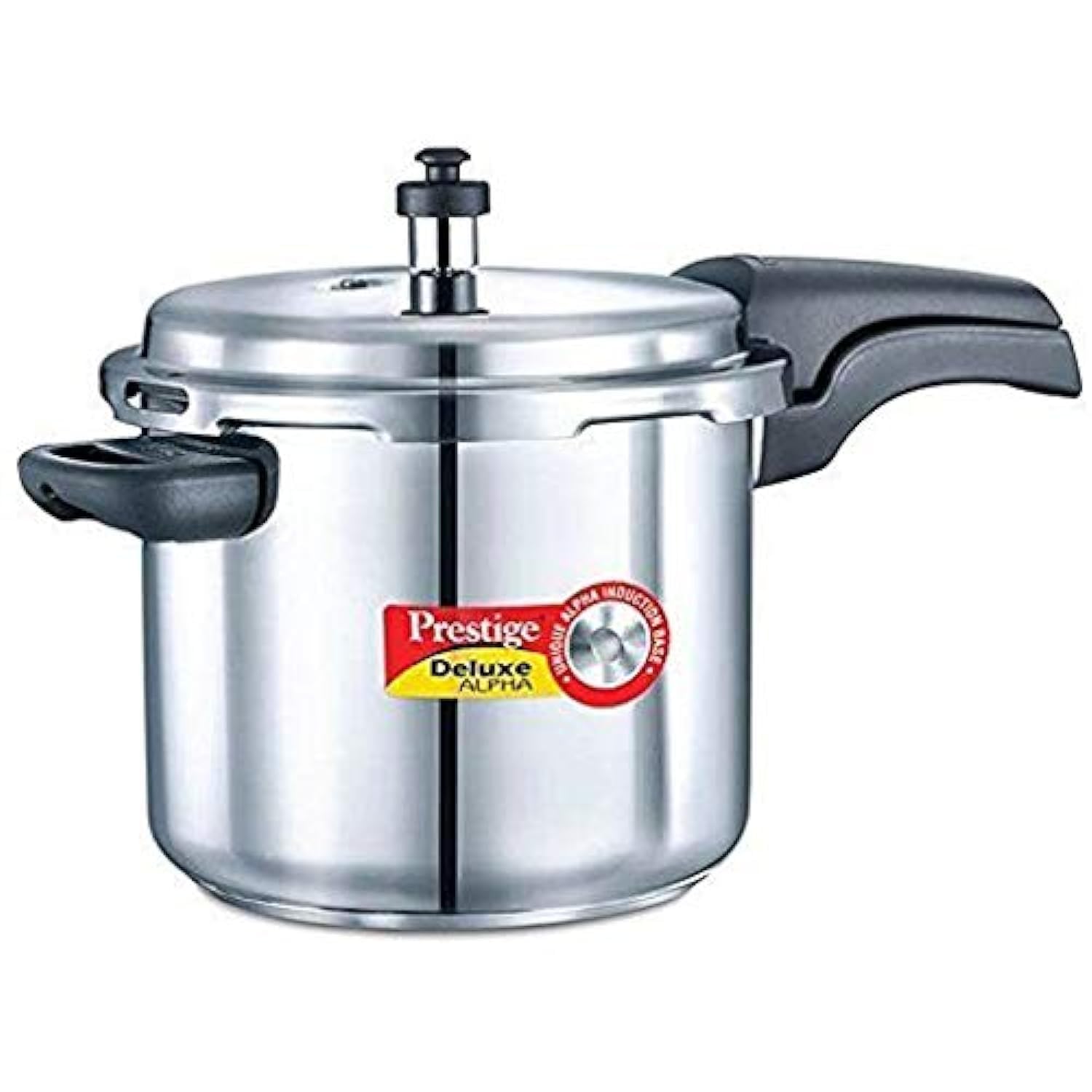 Deluxe Alpha Stainless Steel Pressure Cooker Silver 5.5-Liter Silver PEE_20605_SIR