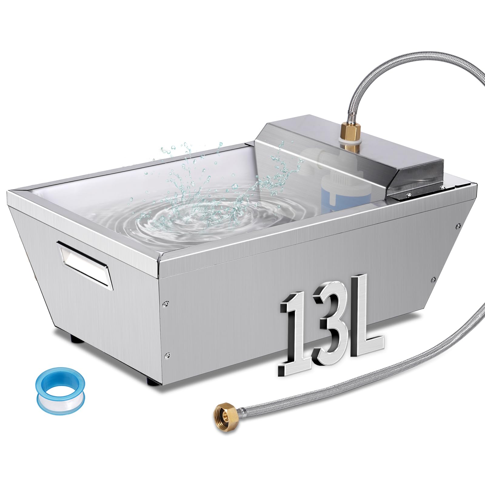 Automatischer Wassertrog für Nutztiere, 13L Metall-Wasserspender für Hunde, selbstfüllender Wasserspender mit großem Fassungsvermögen für Pferde, Ziegen, Schafe und Haustiere