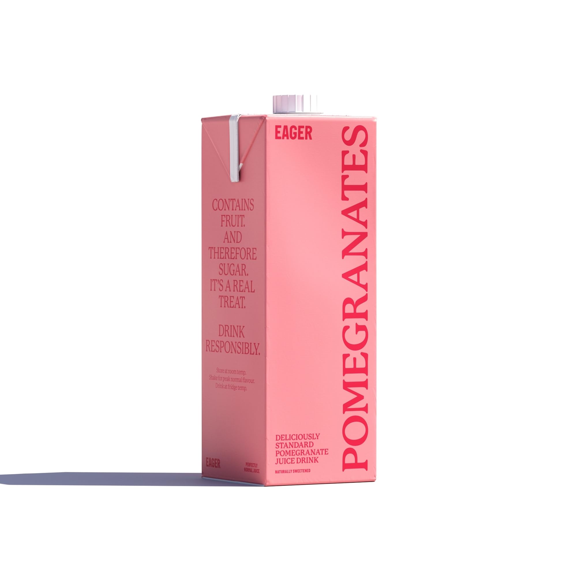 Eager Pomegranate Juice Drink Naturally Sweetened, Refreshing Fruit Drink, Single Carton, 1 Litre