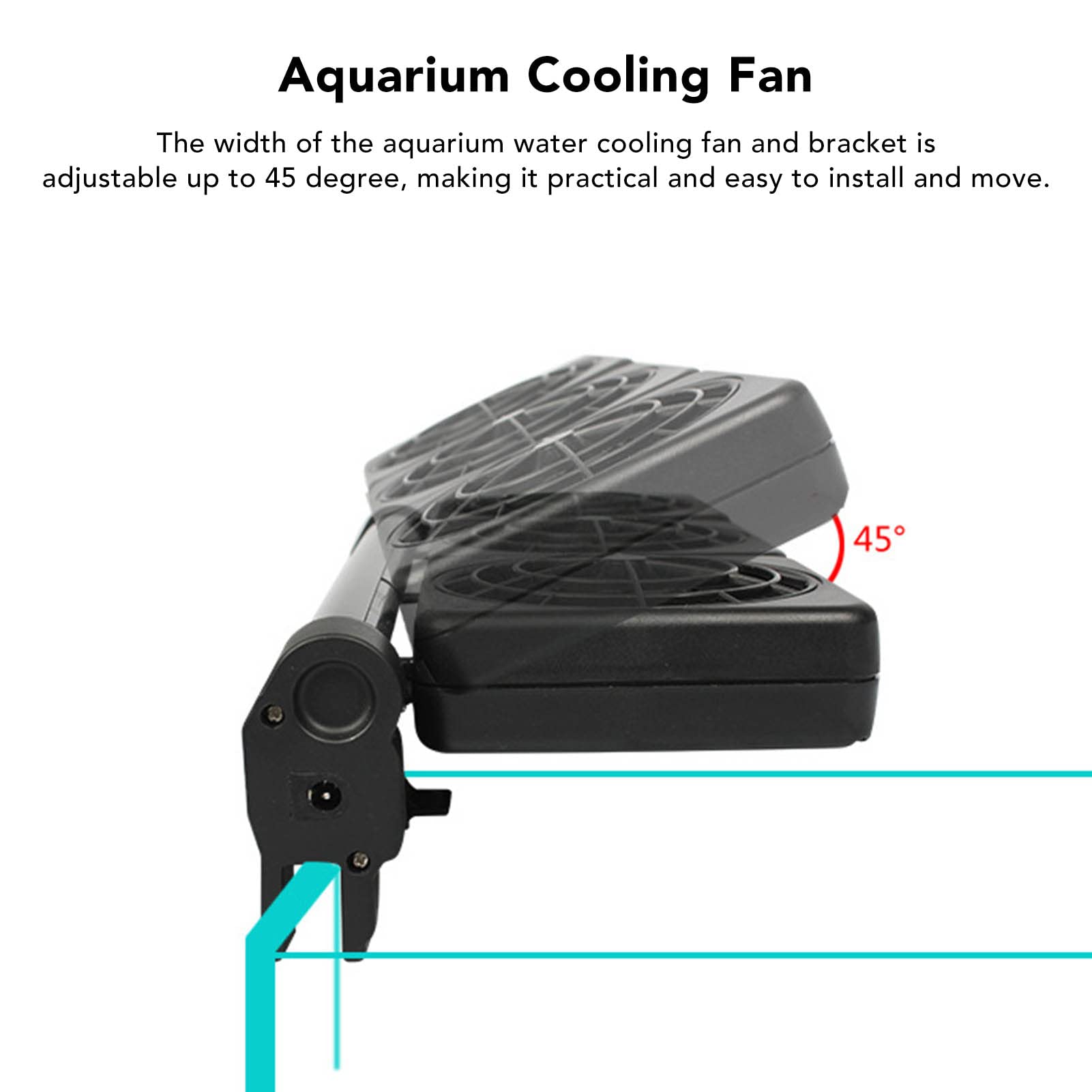 Tnfeeon Ventilador de Acuario 2 Niveles Ajustables Enfriador, con Diseño Colgante Seguro de 12V DC, para Agua Salada y Dulce