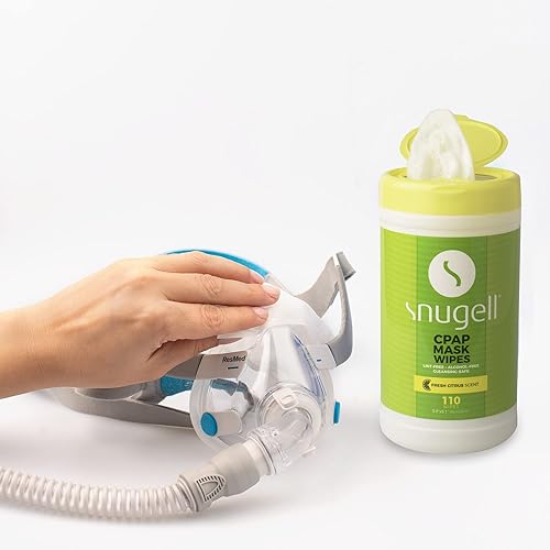Miniatura 8 de Snugell - Toallitas para mascarilla CPAP (3 botes, 110 unidades) - Aroma cítrico - 100% algodón suave - Sin pelusa y alcohol - Seguro para la piel