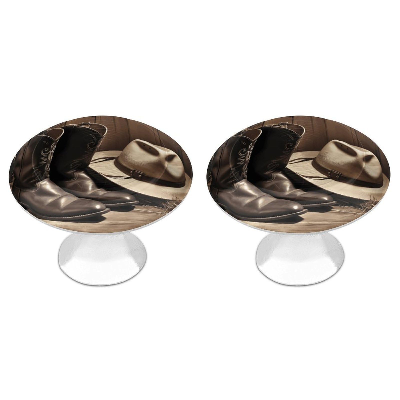 FekiLoot Cowboy Black Hat Western Boots Cabinet Knob Kitchen Drawer Knob Stainless Steel Round Drawer Pulls Modern Cabinet Hardware Vintage Dresser Drawer for Kitchen Bathroom Closet Dresser Cabinets
