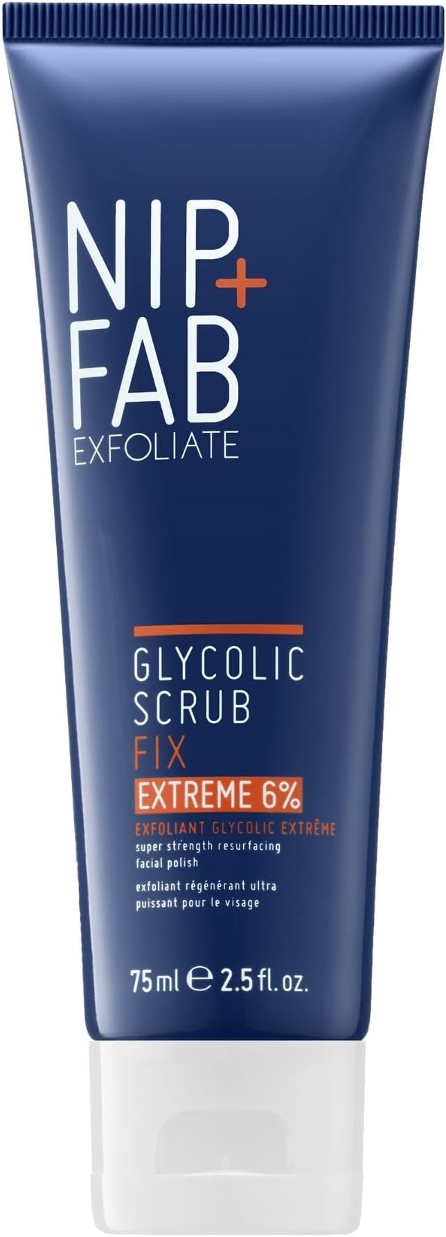 Nip+Fab Nip + Fab Glycolic Acid Fix Face Scrub Extreme with Salicylic Acid, Aloe Vera AHA/BHA Exfoliating Facial Cleanser Polish for Refining Pores Skin Brightening, 75 ml