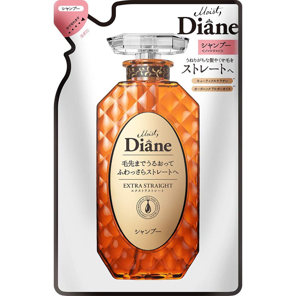 Moist Diane Extra Shine Shampoo Nachfüllpack 330ml – Mit Bio Arganöl & Platin Keratin, Green Tea Set