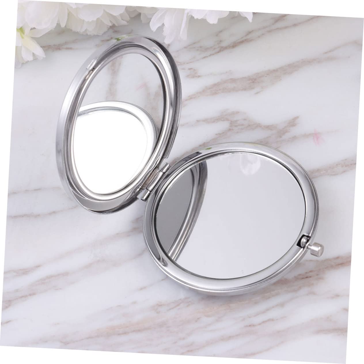 Healeved Espejo de Maquillaje de Doble Cara Plegable Metálico 10 Unidades