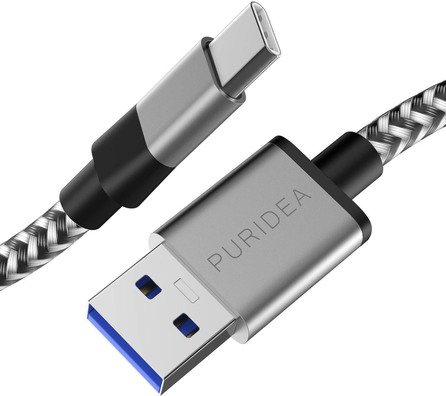 USB 3.0 Type C Cable,Puridea (2pack) 5Ft Nylon Braided USB C 3.0 Cable,Quick Charging (Max 4.0A) Type A 3.0 to Type C 3.0 Long Cord for Google Pixel Nexus 6P 5X, LG G6 V30 V20 Samsung Galaxy