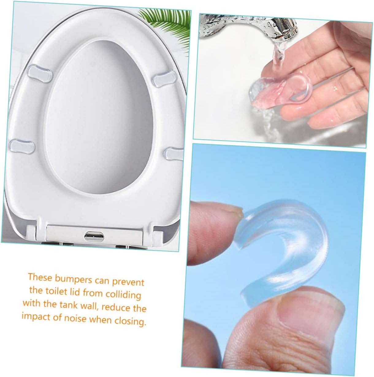 5pcs Toilet Seat Bumpers Silicone Pads Noise-Reducing Shock-Absorbing Furniture Bumpers for Cabinets and Doors