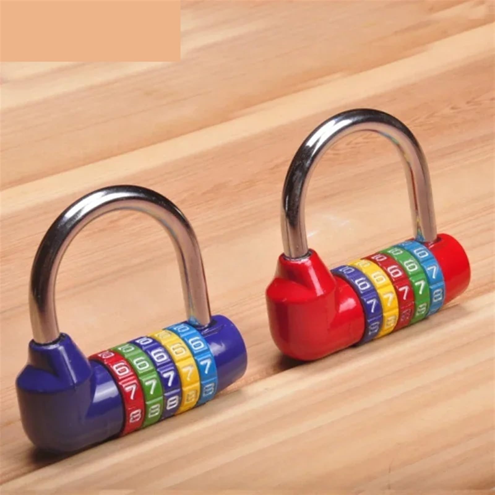 Candado de combinación rojo, candado de código de 5 letras for armario, Maleta, equipaje, casillero for bicicleta, 1 Uds.(Red)