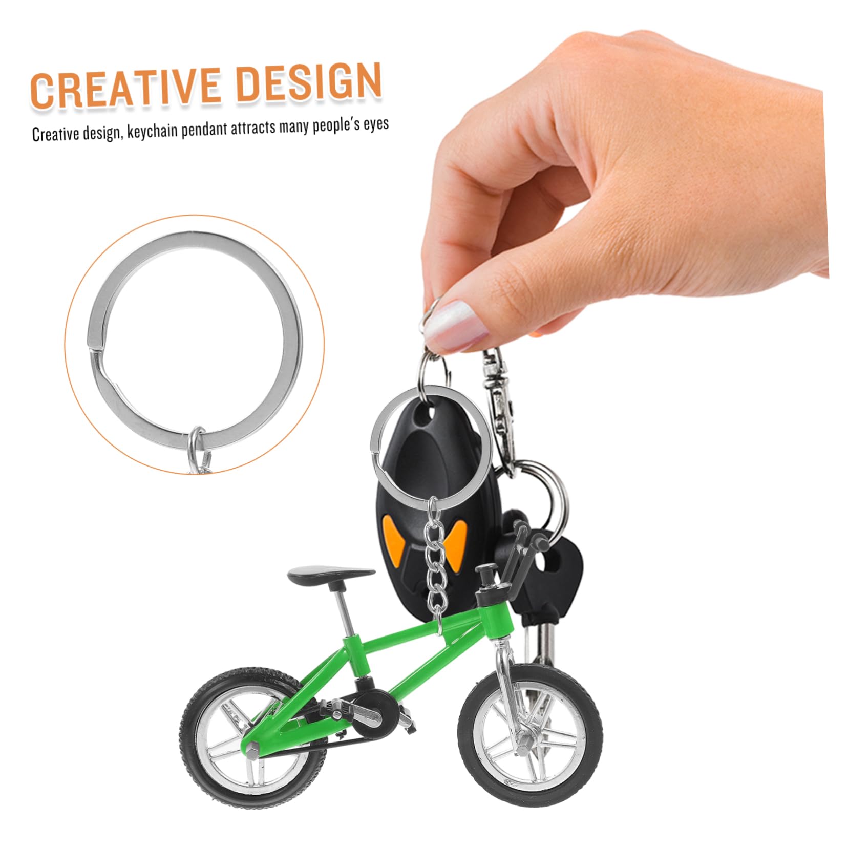 Cabilock Bicycle Ornament Mini Bike Keychain Holder Finger Mountain Bike Pendants for Collections